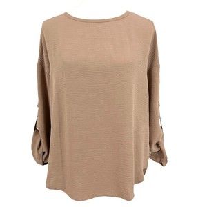 Blouse Small Tan women's Adyson Parker adjustable sleeves blouse